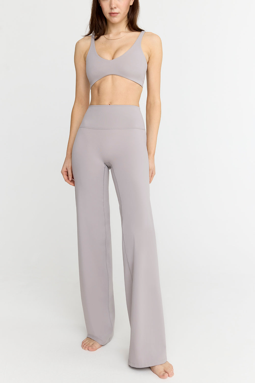 DAYFLEX HIGH WAISTED WIDE LEG YOGA PANT - TAUPE