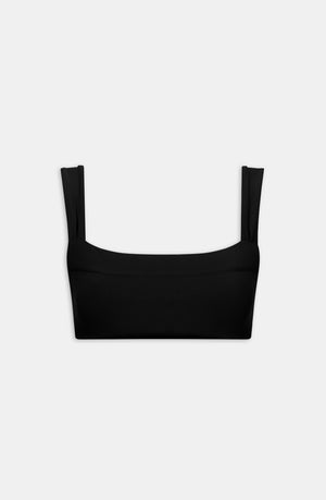 DAYFLEX RUCHED STRAP BANDEAU SPORTS BRA - SHADOW BLACK