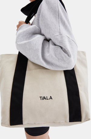 TALA BOW HANDLE TOTE BAG - NEUTRAL