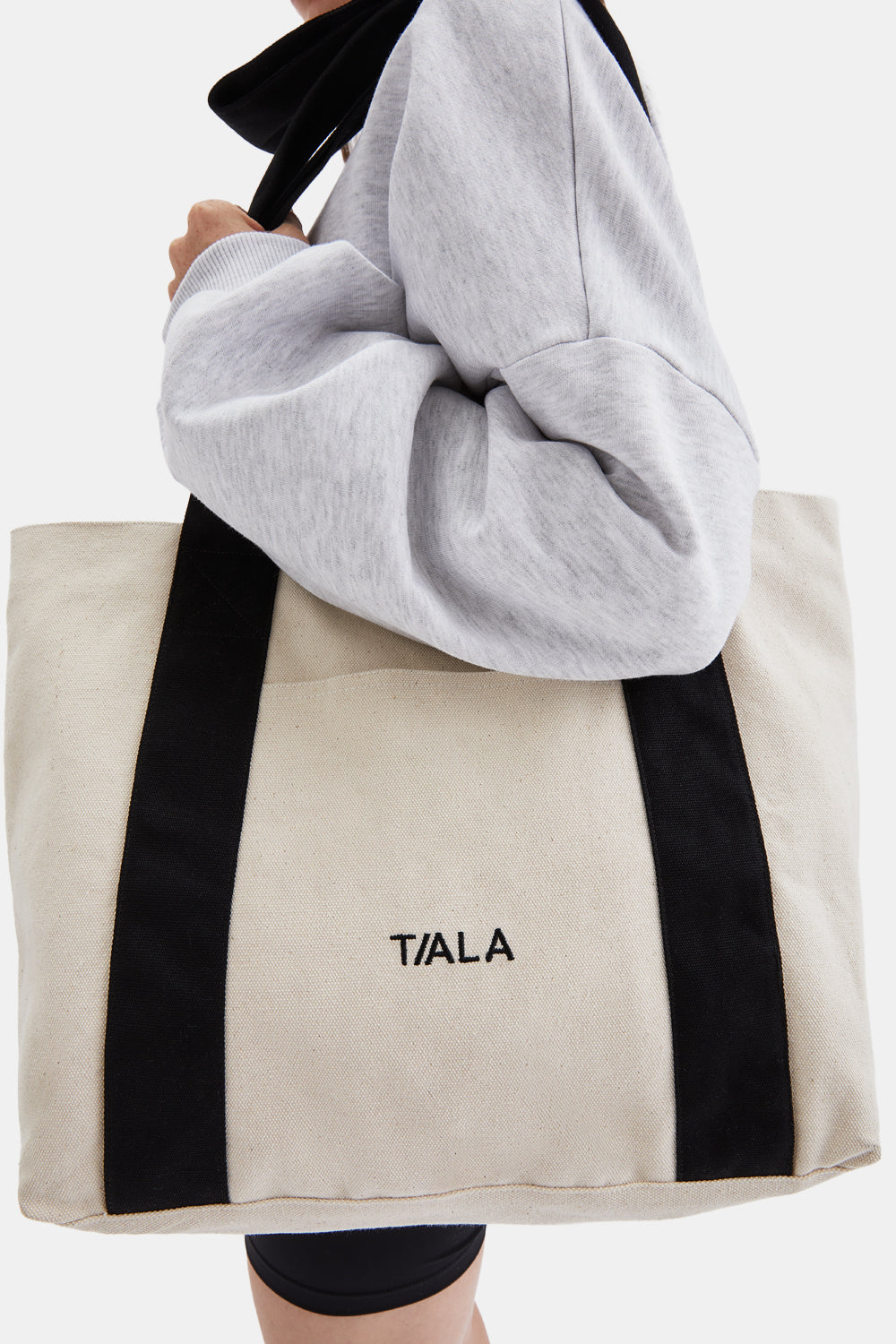 TALA BOW HANDLE TOTE BAG - NEUTRAL