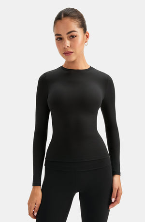 DAYFLEX ESSENTIAL LONG SLEEVE FULL LENGTH TOP - SHADOW BLACK