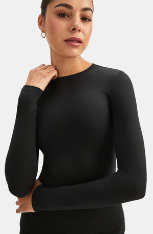 DAYFLEX ESSENTIAL LONG SLEEVE FULL LENGTH TOP - SHADOW BLACK