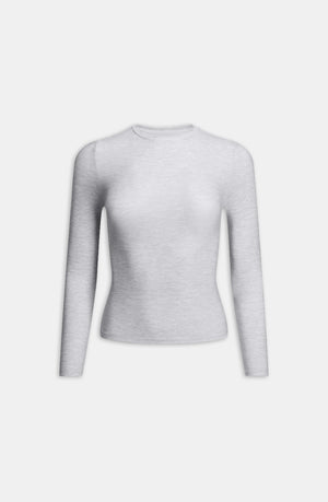 DAYFLEX ESSENTIAL LONG SLEEVE FULL LENGTH TOP - GREY MARL