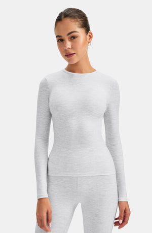 DAYFLEX ESSENTIAL LONG SLEEVE FULL LENGTH TOP - GREY MARL