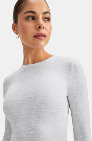 DAYFLEX ESSENTIAL LONG SLEEVE FULL LENGTH TOP - GREY MARL