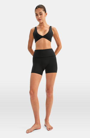 DAYFLEX MULTIWAY FOLD WAIST CYCLING SHORTS - SHADOW BLACK