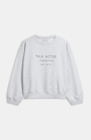 TALA STUDIO OVERSIZED FIT GIRLFRIEND SWEATSHIRT- GREY MARL