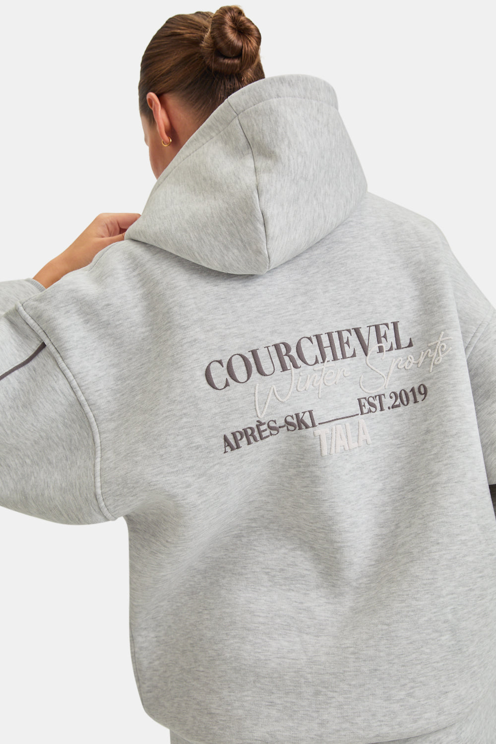 TALA WINTER SPORTS OVERSIZED HOODIE - GREY MARL