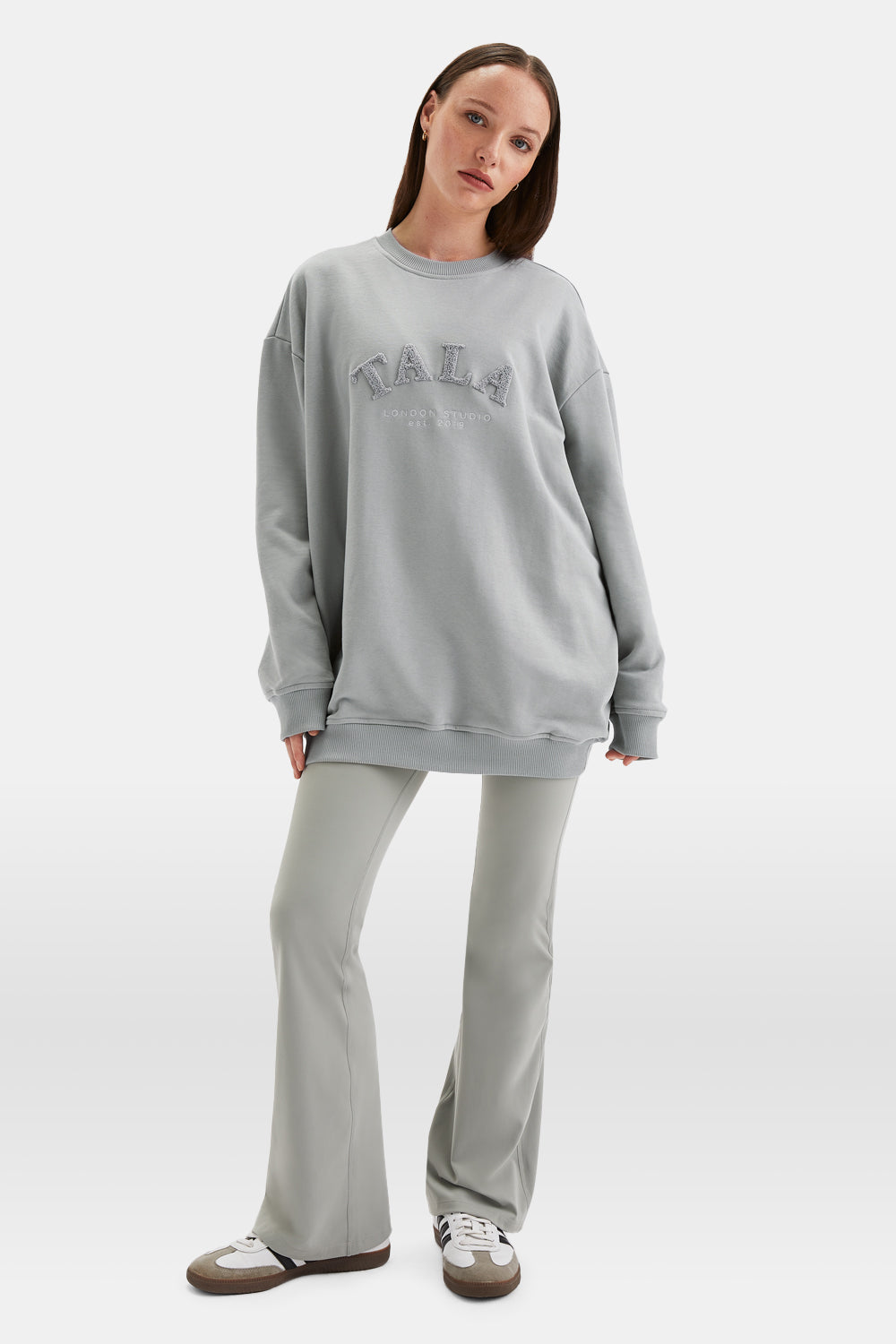 TALA STUDIO OVERSIZED LONGLINE SWEATSHIRT- SOFT SAGE