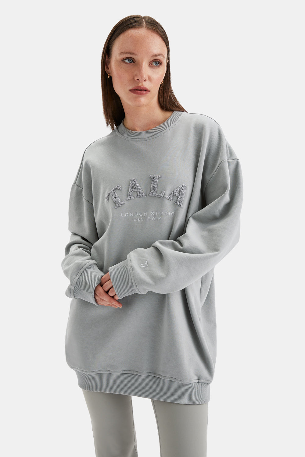 TALA STUDIO OVERSIZED LONGLINE SWEATSHIRT- SOFT SAGE