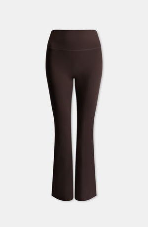 DAYFLEX CONTRAST STRIPE SIDE SPLIT FLARED YOGA PANT NO FRONT SEAM - AMERICANO AND MOCHA