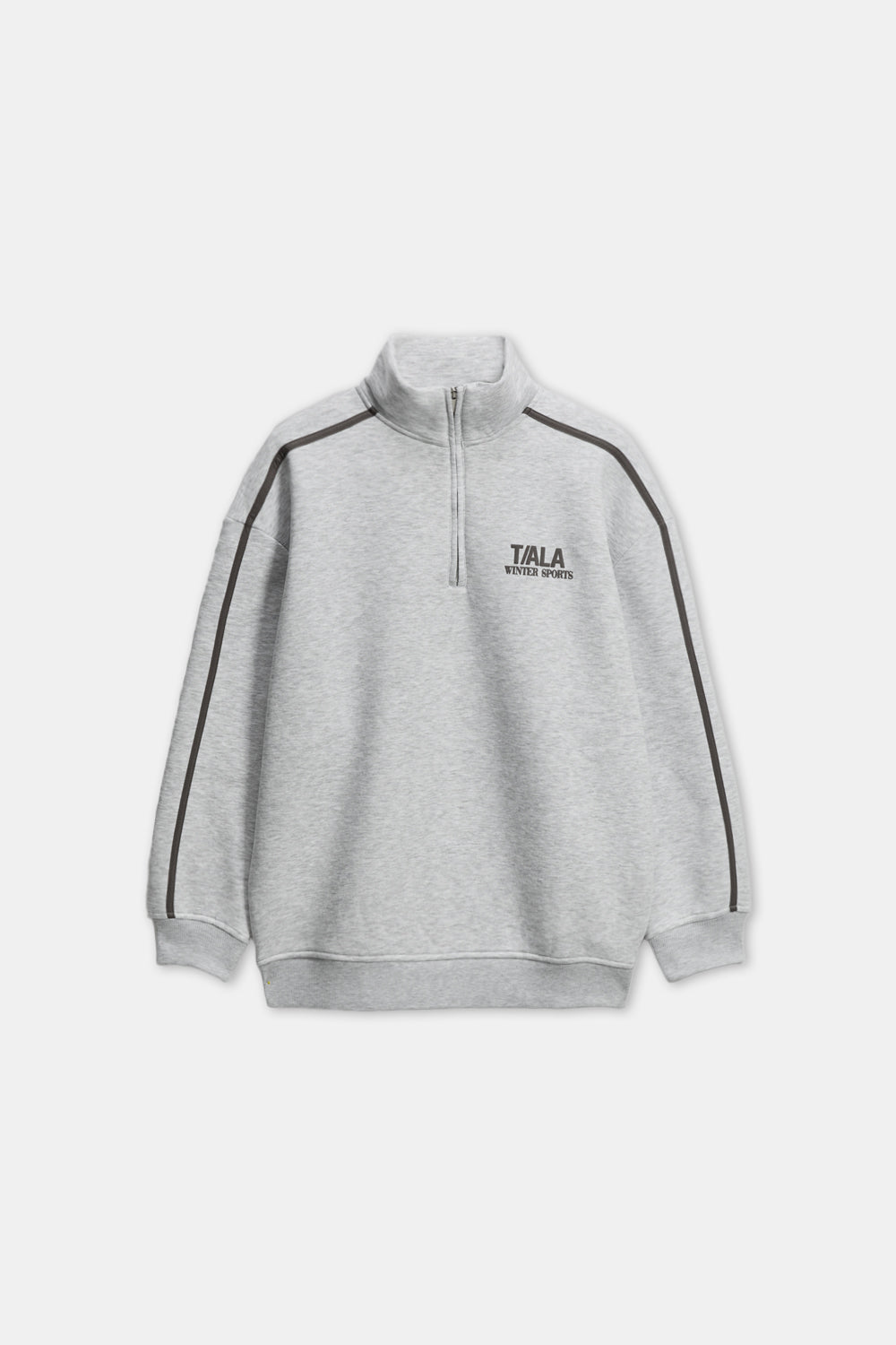 TALA WINTER SPORTS OVERSIZED QUARTER ZIP SWEATSHIRT - GREY MARL