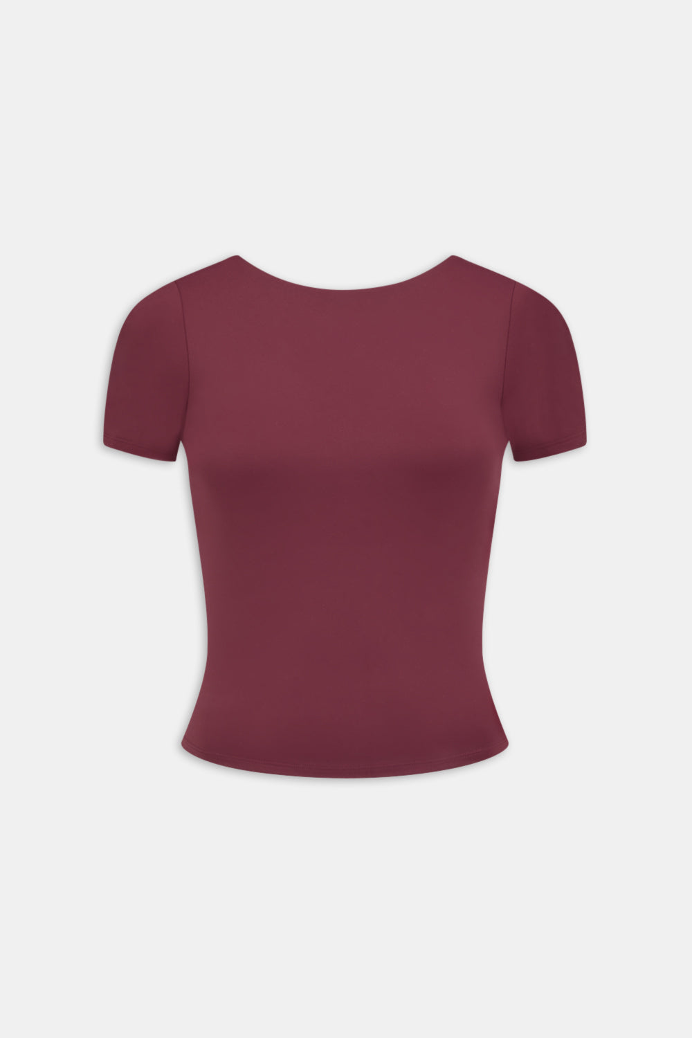 DAYFLEX BUILT-IN SUPPORT TWIST BACK FULL LENGTH T-SHIRT - BURGUNDY