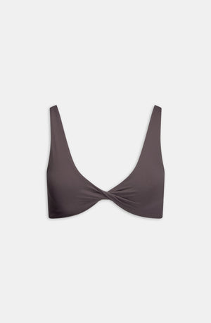 DAYFLEX TWIST FRONT SPORTS BRA - COOL ESPRESSO