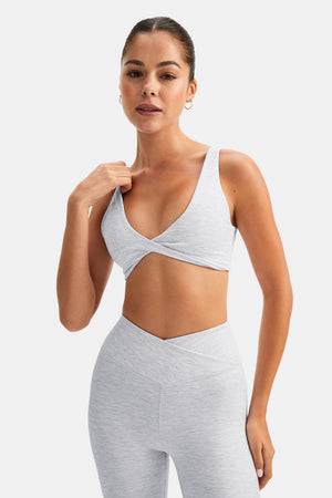 DAYFLEX TWIST FRONT SPORTS BRA - GREY MARL