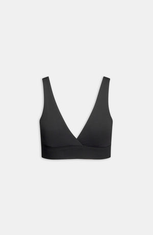 DAYFLEX V NECK SPORTS BRA - SHADOW BLACK