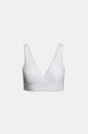 DAYFLEX V NECK SPORTS BRA - GREY MARL