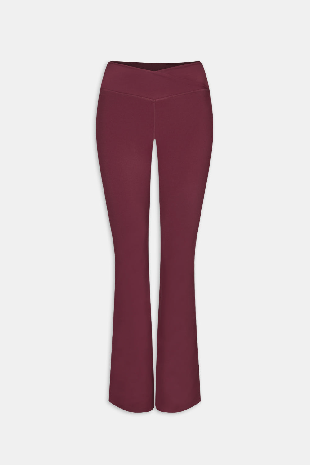 DAYFLEX WRAP HIGH WAISTED FLARED YOGA PANT - BURGUNDY