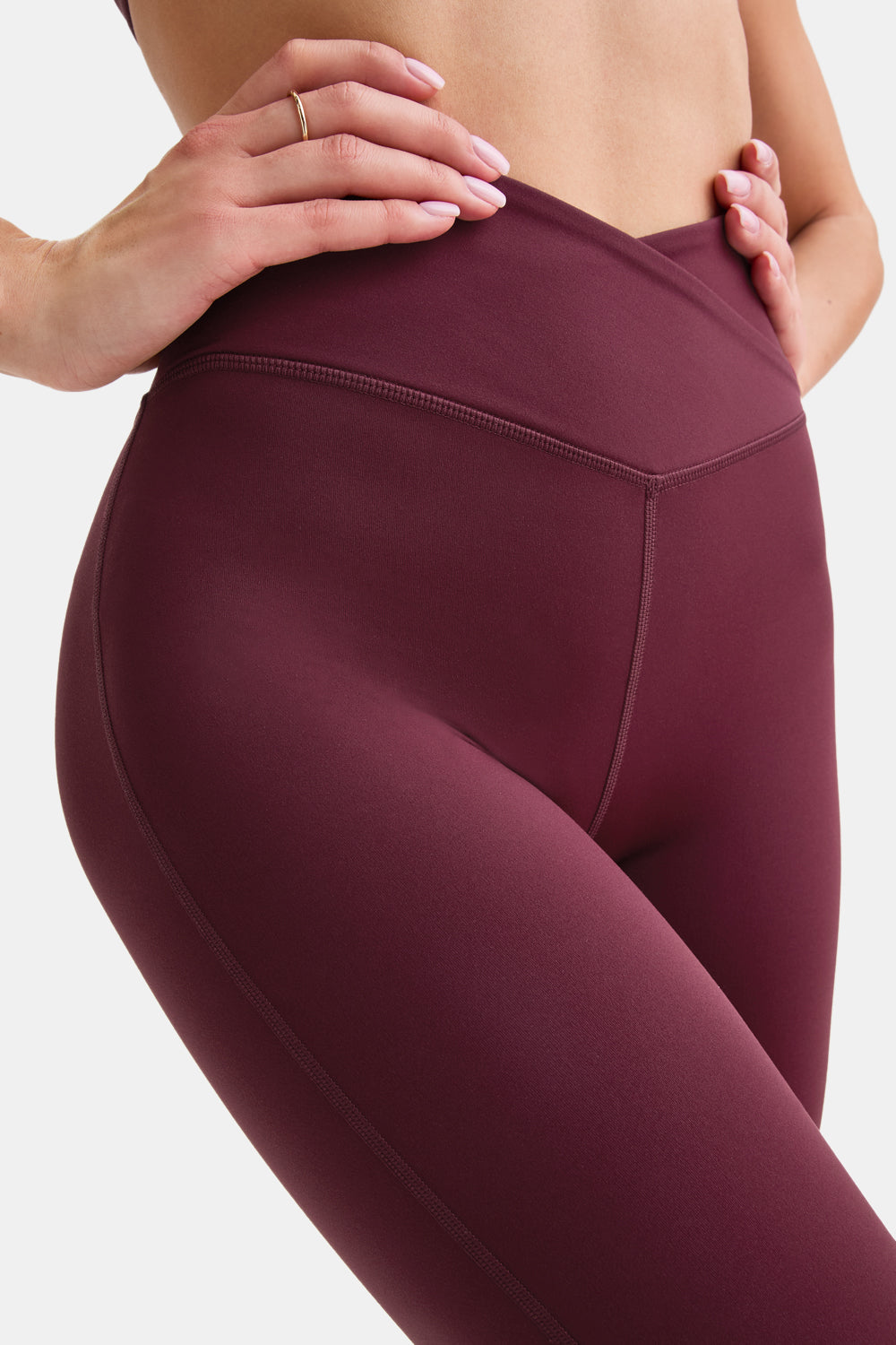 DAYFLEX WRAP HIGH WAISTED FLARED YOGA PANT - BURGUNDY