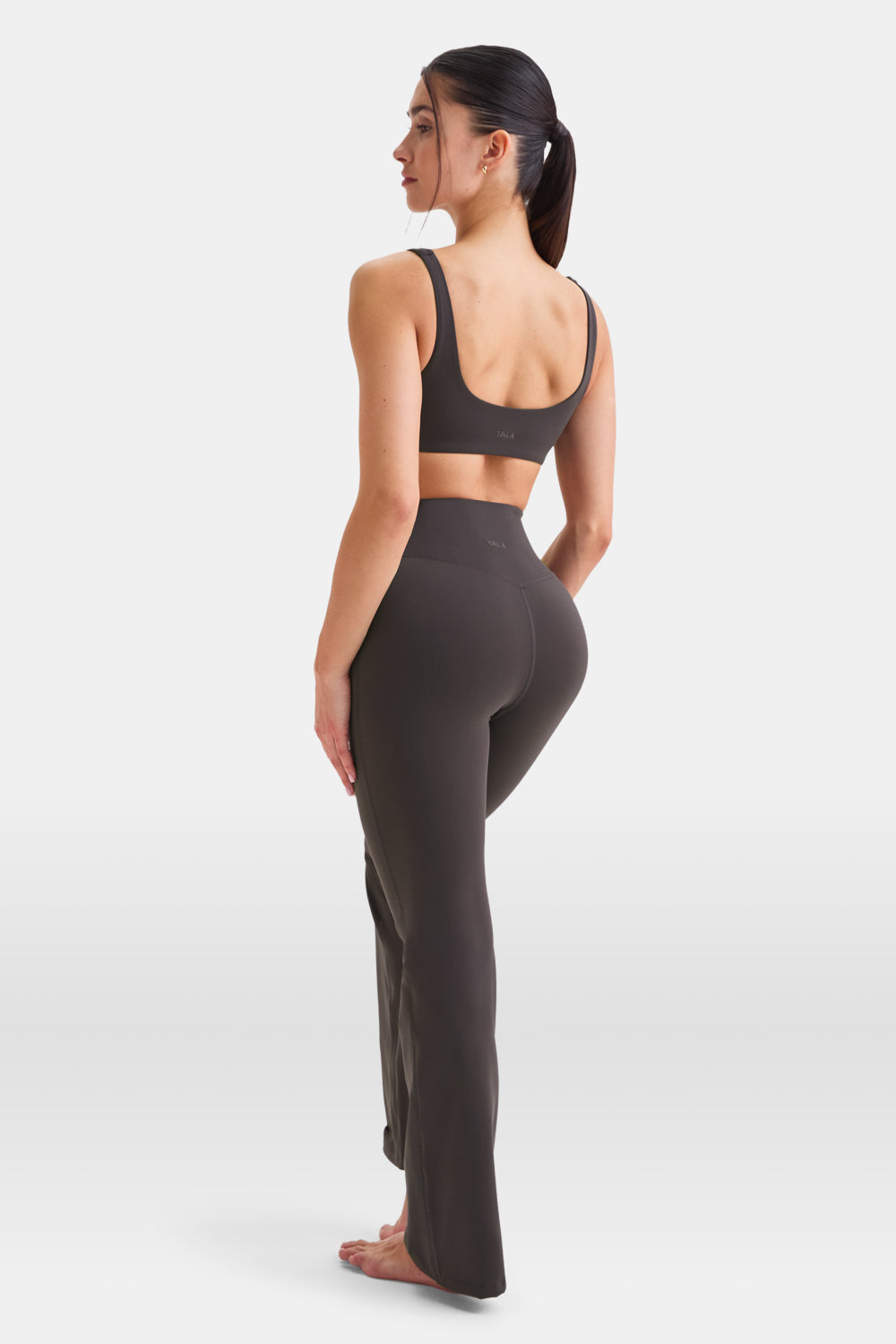 DAYFLEX WRAP HIGH WAISTED FLARED YOGA PANT - COOL ESPRESSO