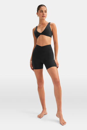 DAYFLEX WRAP HIGH WAISTED CYCLING SHORTS - SHADOW BLACK