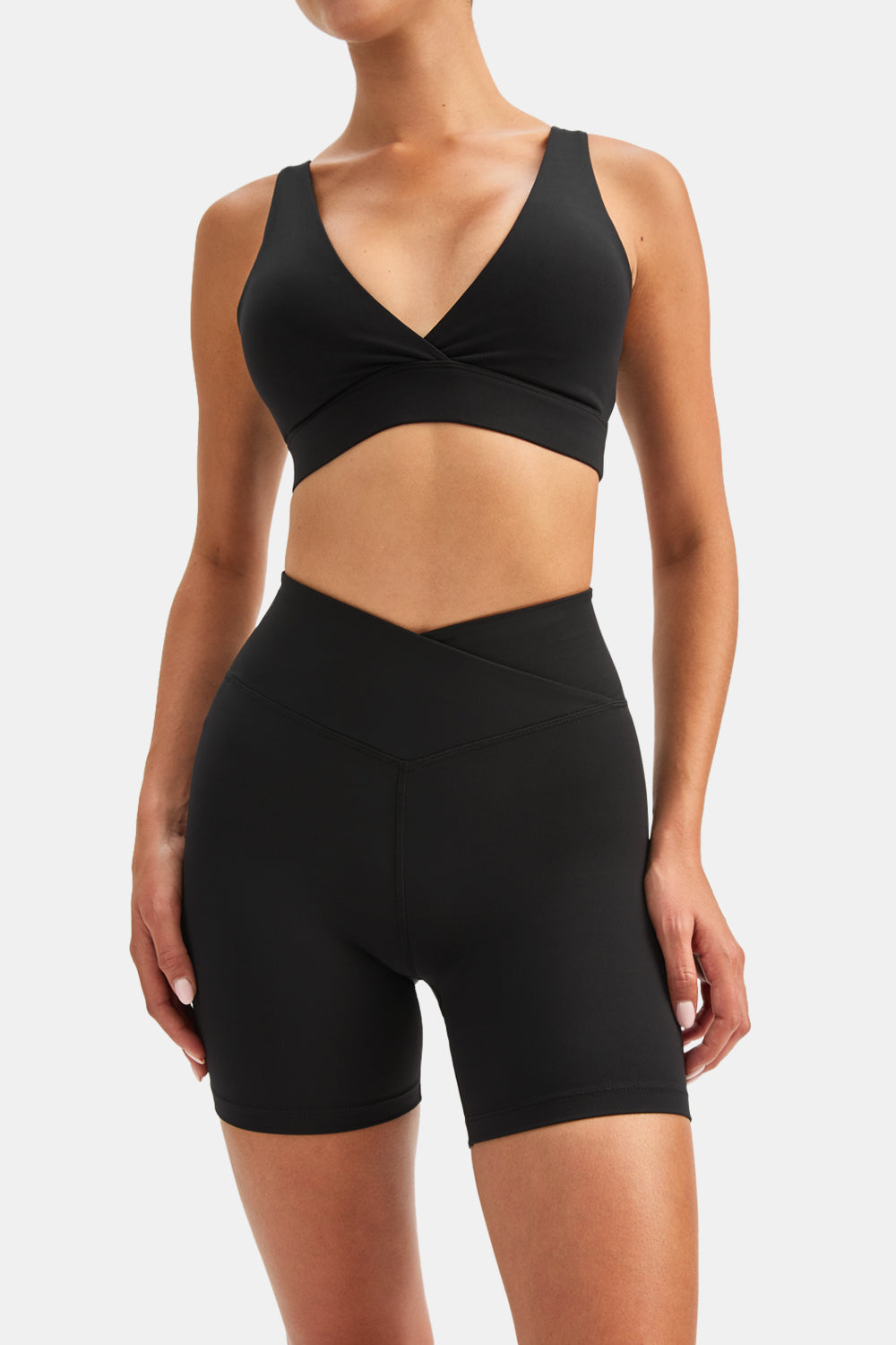 DAYFLEX WRAP HIGH WAISTED CYCLING SHORTS - SHADOW BLACK