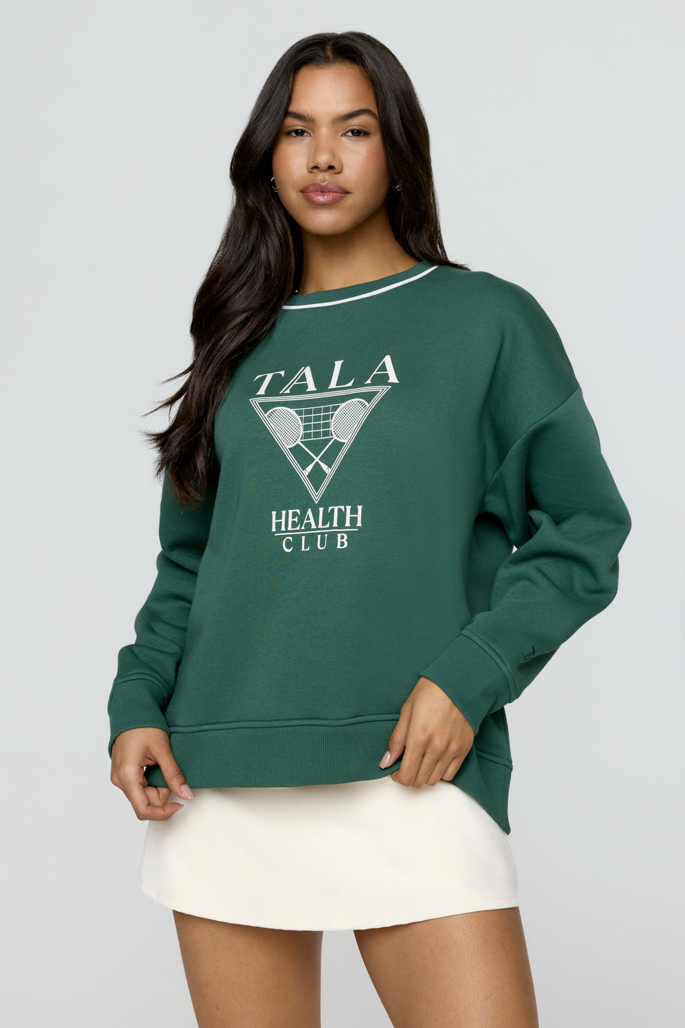 TALA Health Club Loose Hem Sweatshirt - Hunter Green