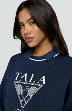 TALA Health Club Loose Hem Sweatshirt - Navy