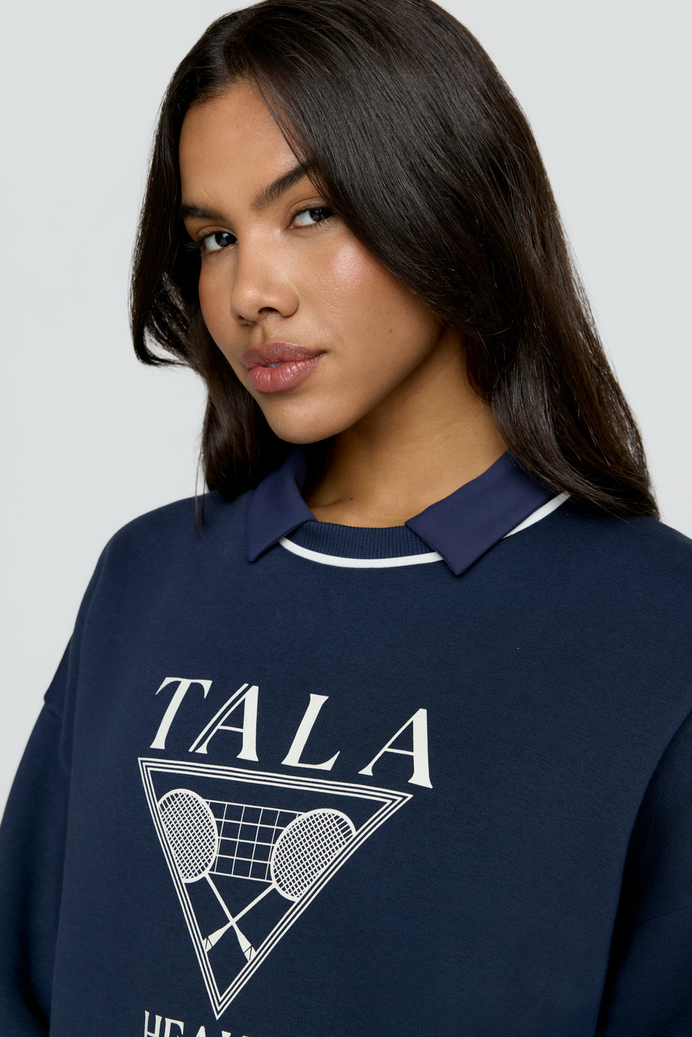 TALA Health Club Loose Hem Sweatshirt - Navy