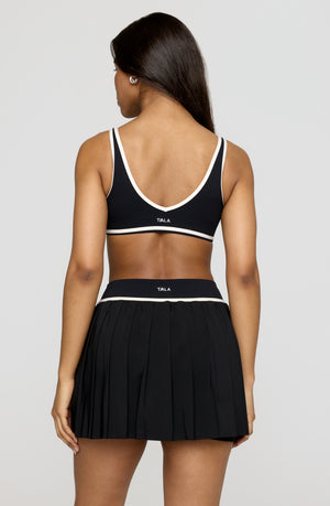 DayFlex Pleated Tennis Skort - Shadow Black And Buttermilk