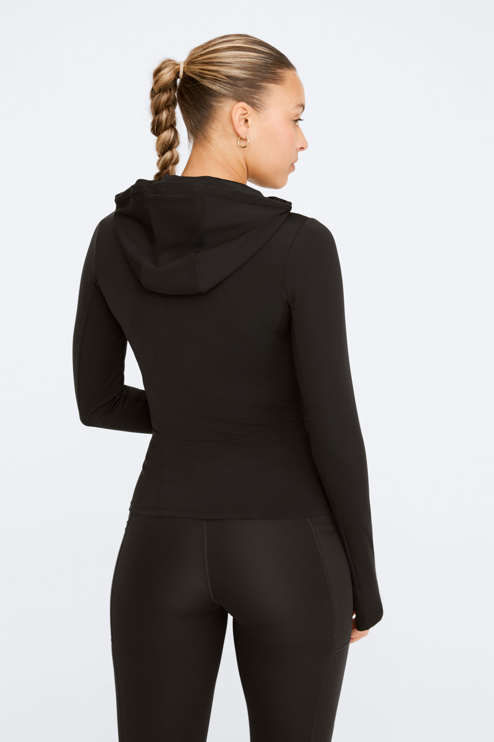 Plus Seamless Zip Up Hooded Sports Top