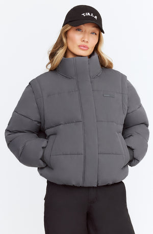 STORM MULTIWAY 3-IN-1 PUFFER JACKET - CHARCOAL