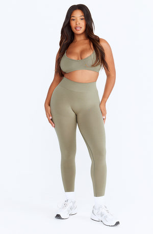 SCULPT SEAMLESS SCRUNCH LEGGING - OLIVE MARL