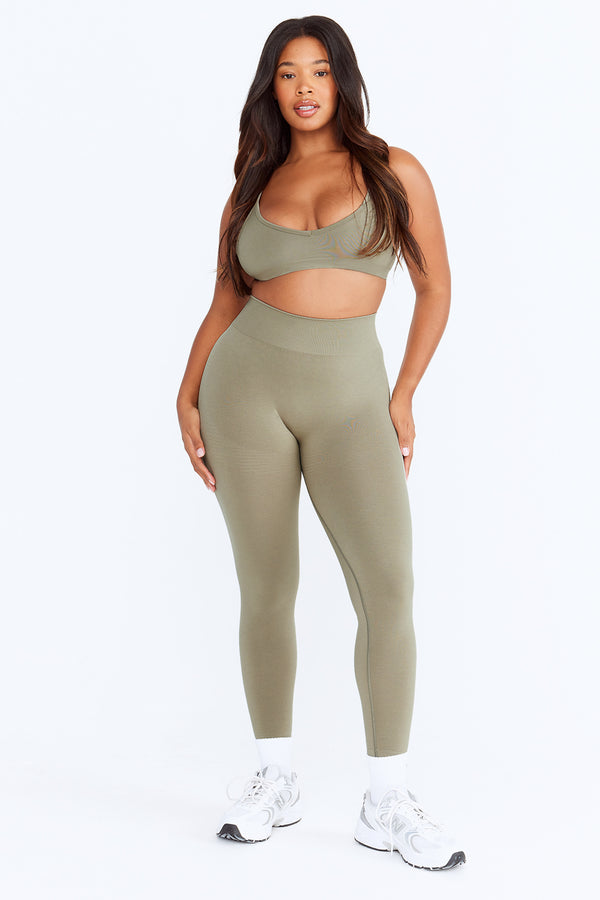 Buy Khaki/Green Active New & Improved High Rise Sports Sculpting