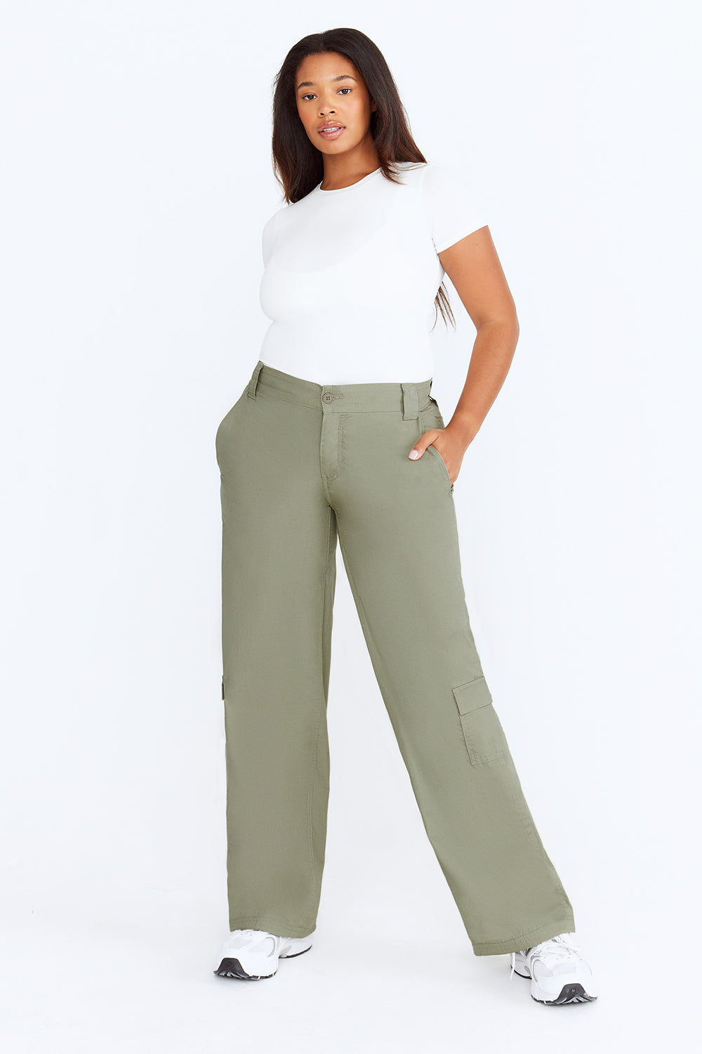 Adjustable Straight Fit Cargo Pants for Women Petite,Adjustable