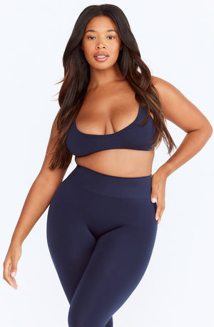 SCULPT SEAMLESS MINI SPORTS BRA - NAVY MARL