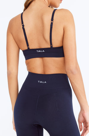 SCULPT SEAMLESS MINI SPORTS BRA - NAVY MARL