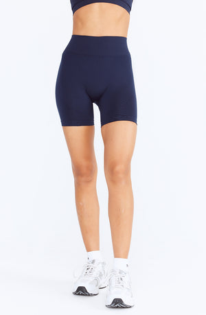 SCULPT SEAMLESS SCRUNCH CYCLING SHORTS - NAVY MARL