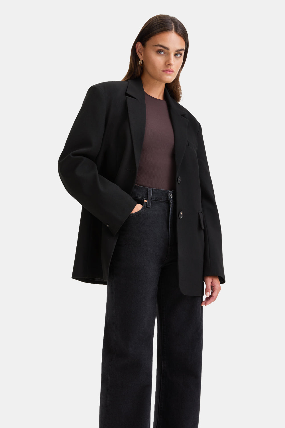 EVERYDAY TAILORING MULTIWAY OVERSIZED BLAZER - BLACK