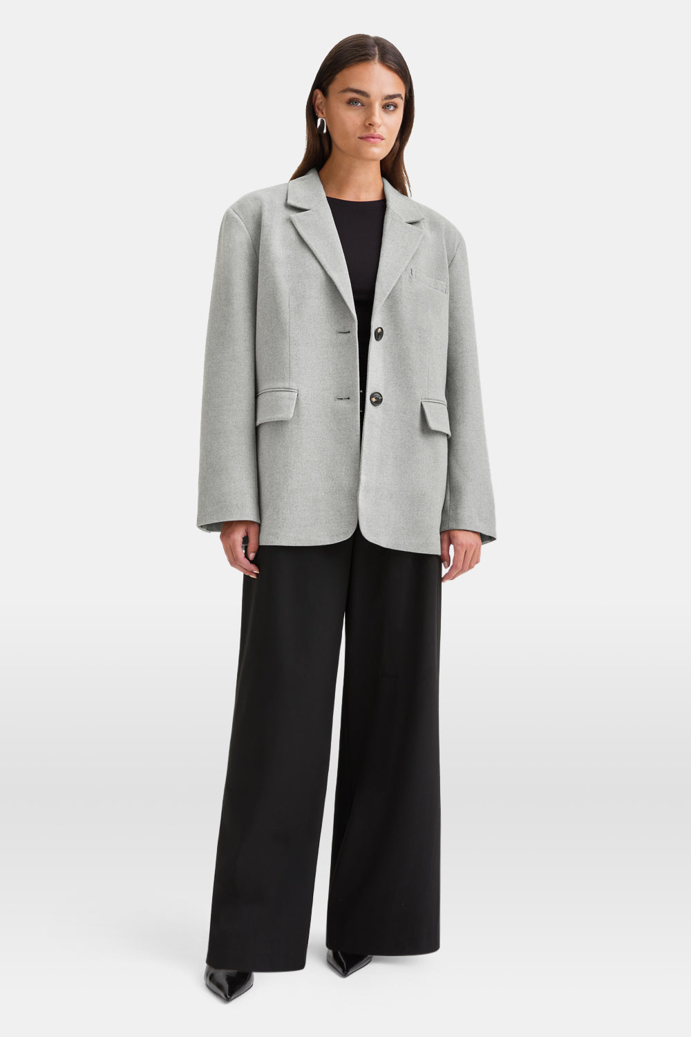 EVERYDAY TAILORING MULTIWAY OVERSIZED BLAZER - IRON GREY MARL