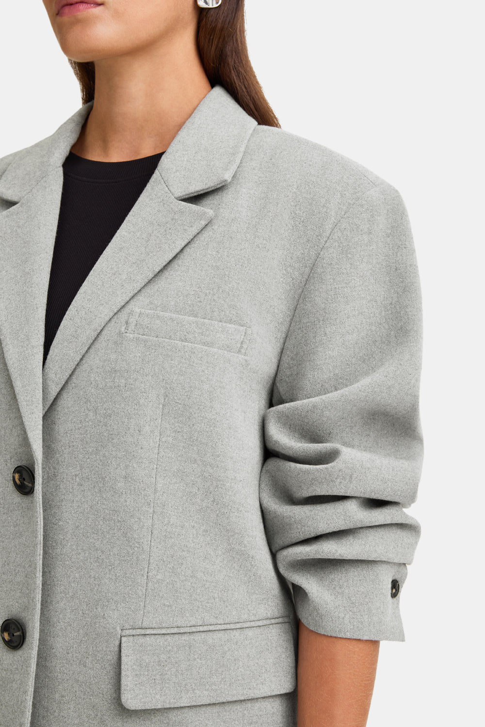 EVERYDAY TAILORING MULTIWAY OVERSIZED BLAZER - IRON GREY MARL