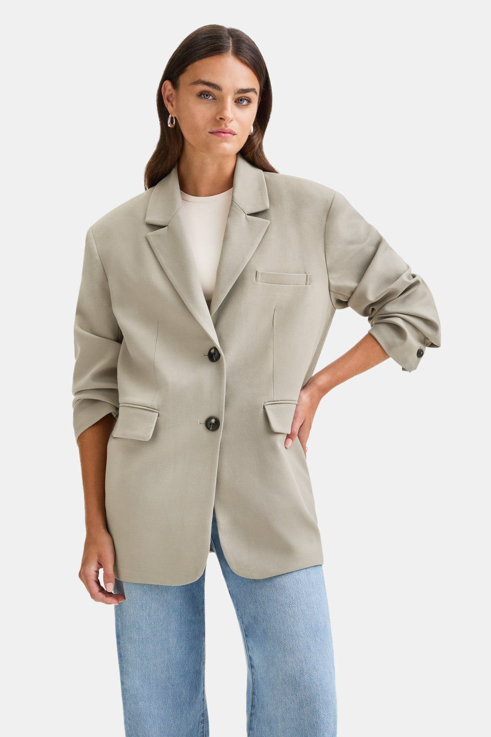 EVERYDAY TAILORING MULTIWAY OVERSIZED BLAZER - PISTACHIO