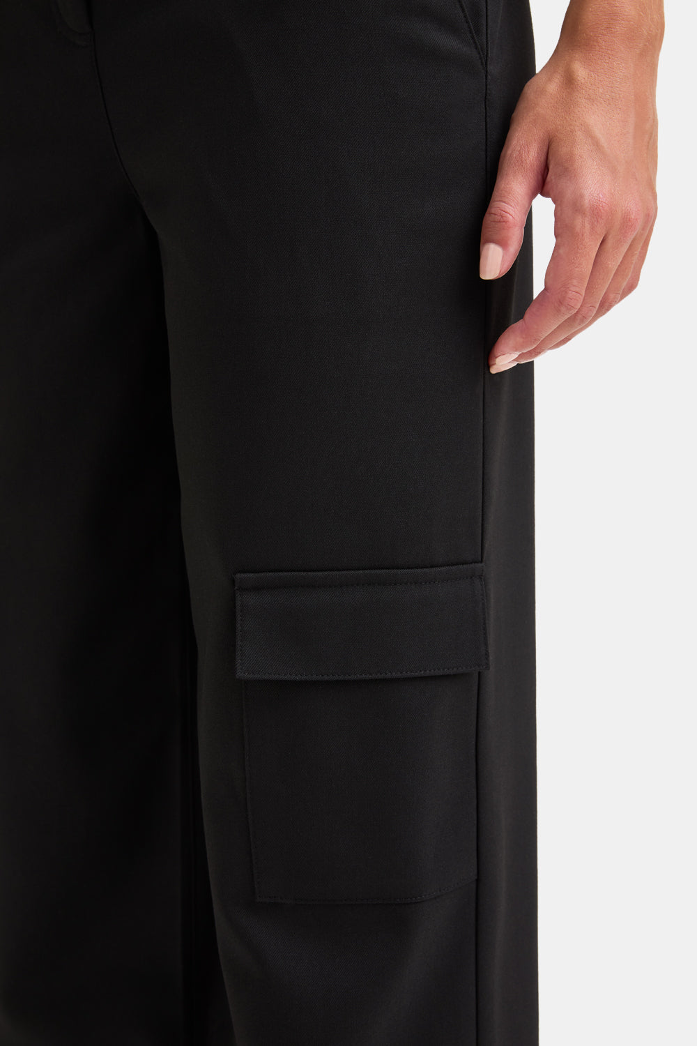 EVERYDAY TAILORING ADJUSTABLE MULTIWAY CARGO TROUSERS - BLACK