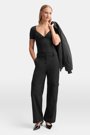 EVERYDAY TAILORING ADJUSTABLE MULTIWAY CARGO TROUSERS - BLACK