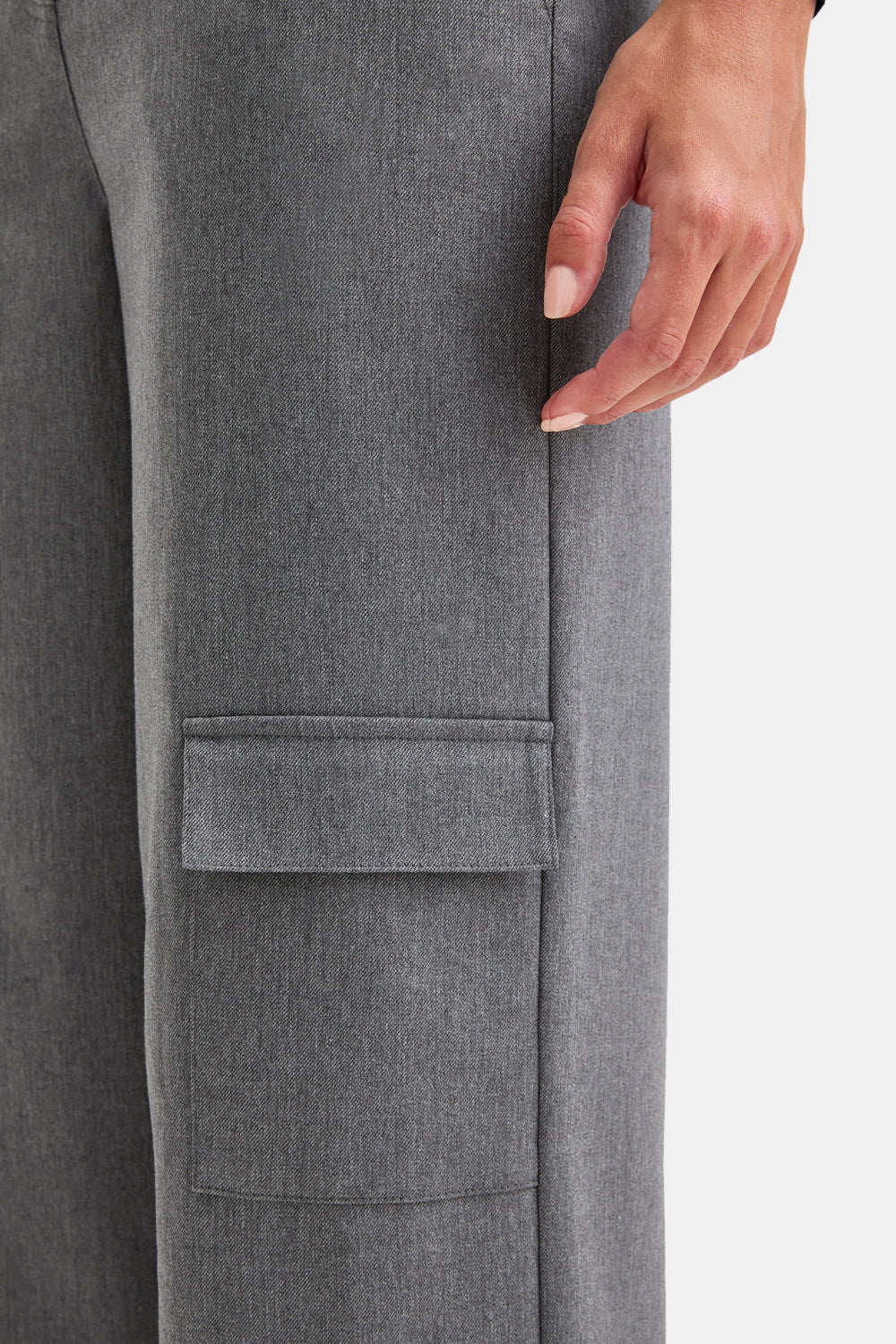 EVERYDAY TAILORING ADJUSTABLE MULTIWAY CARGO TROUSERS - CHARCOAL GREY MARL