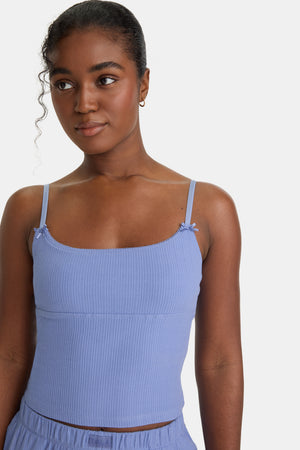 SOFT LOUNGE PYJAMA CAMI TOP - CORNFLOWER BLUE