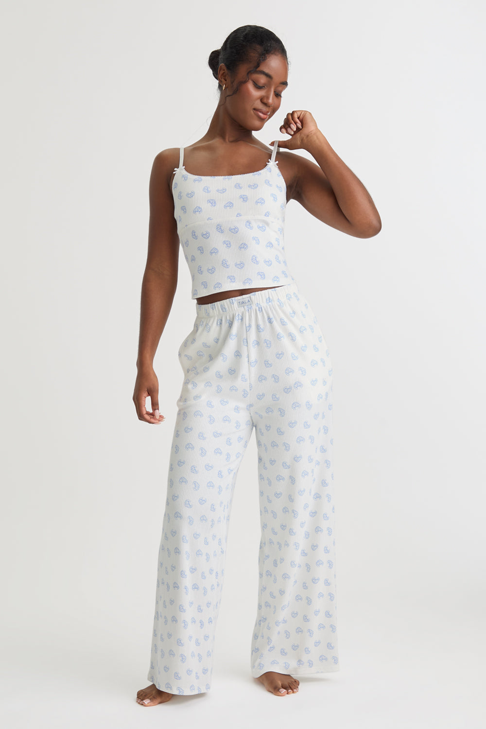 SOFT LOUNGE PYJAMA CAMI TOP - CROISSANT PRINT