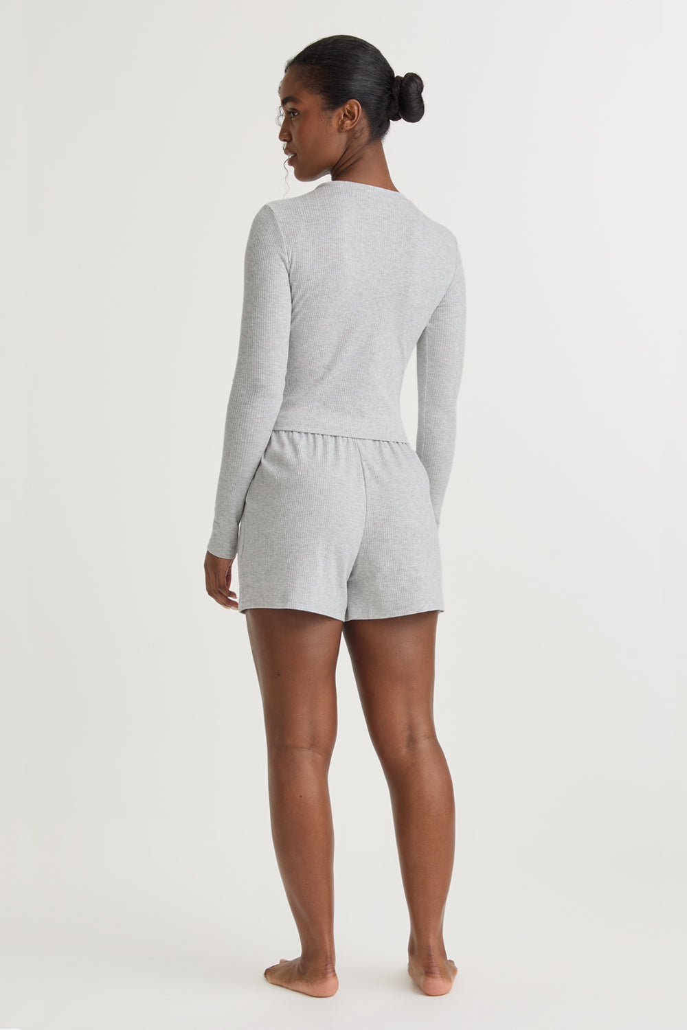 SOFT LOUNGE PYJAMA SHORTS - GREY MARL