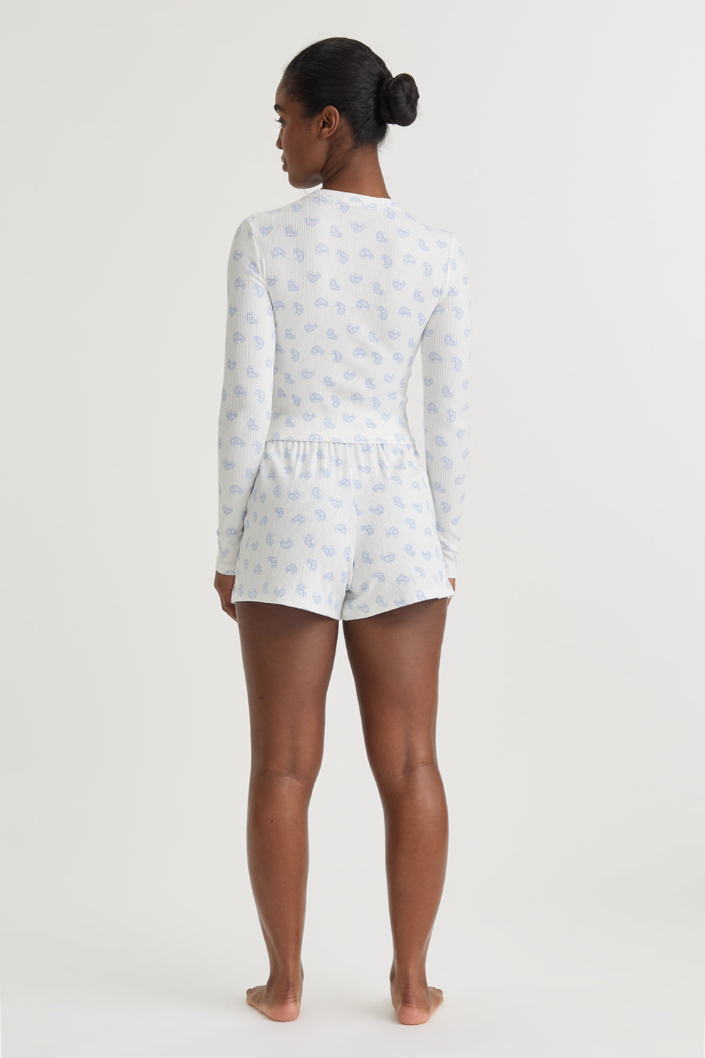 SOFT LOUNGE PYJAMA SHORTS - CROISSANT PRINT