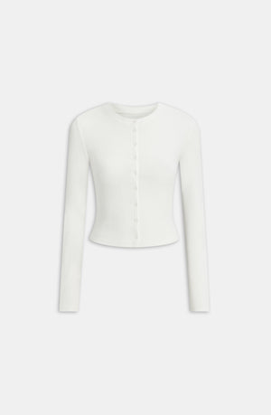 SOFT LOUNGE PYJAMA CARDIGAN - COCONUT MILK